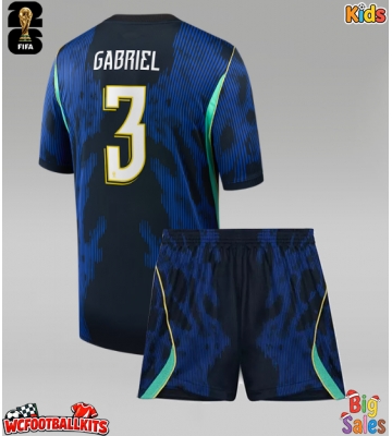 Brazil Gabriel Magalhaes #3 Replica Away Stadium Kit for Kids World Cup 2026 Short Sleeve (+ pants)